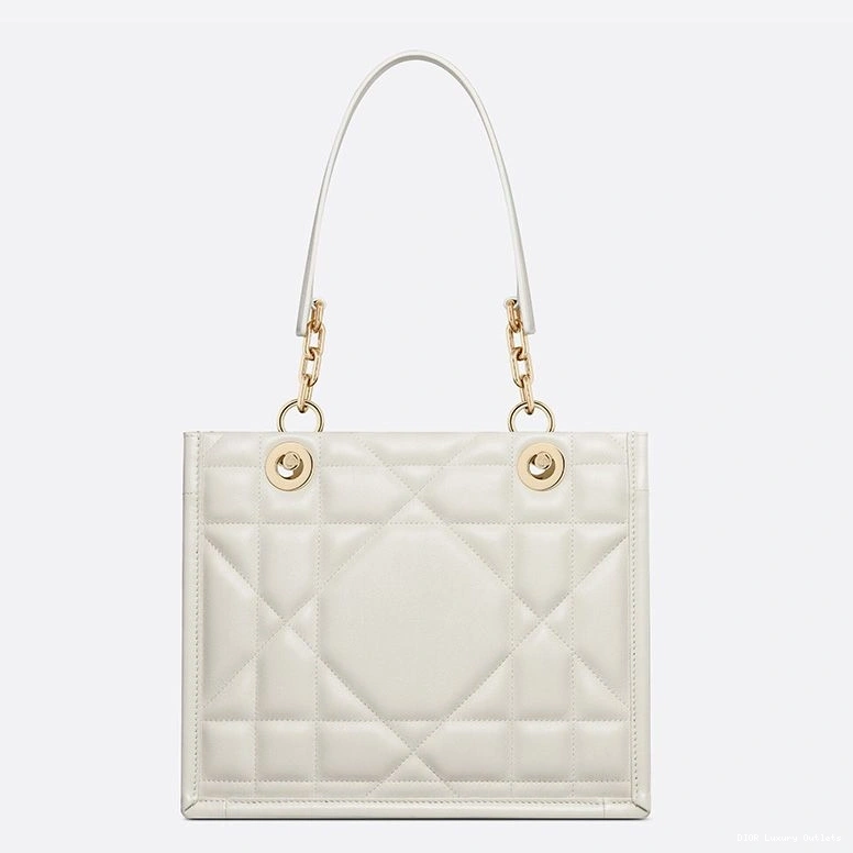 Cheap Essential Dior Tote Archicannage Calfskin White 0716 Luxury